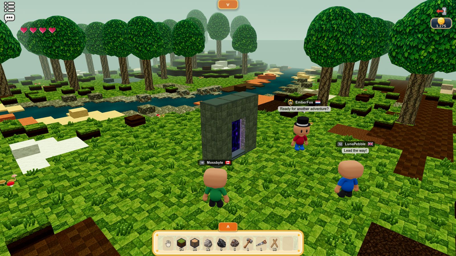 A stone portal in the middle of the forest.
